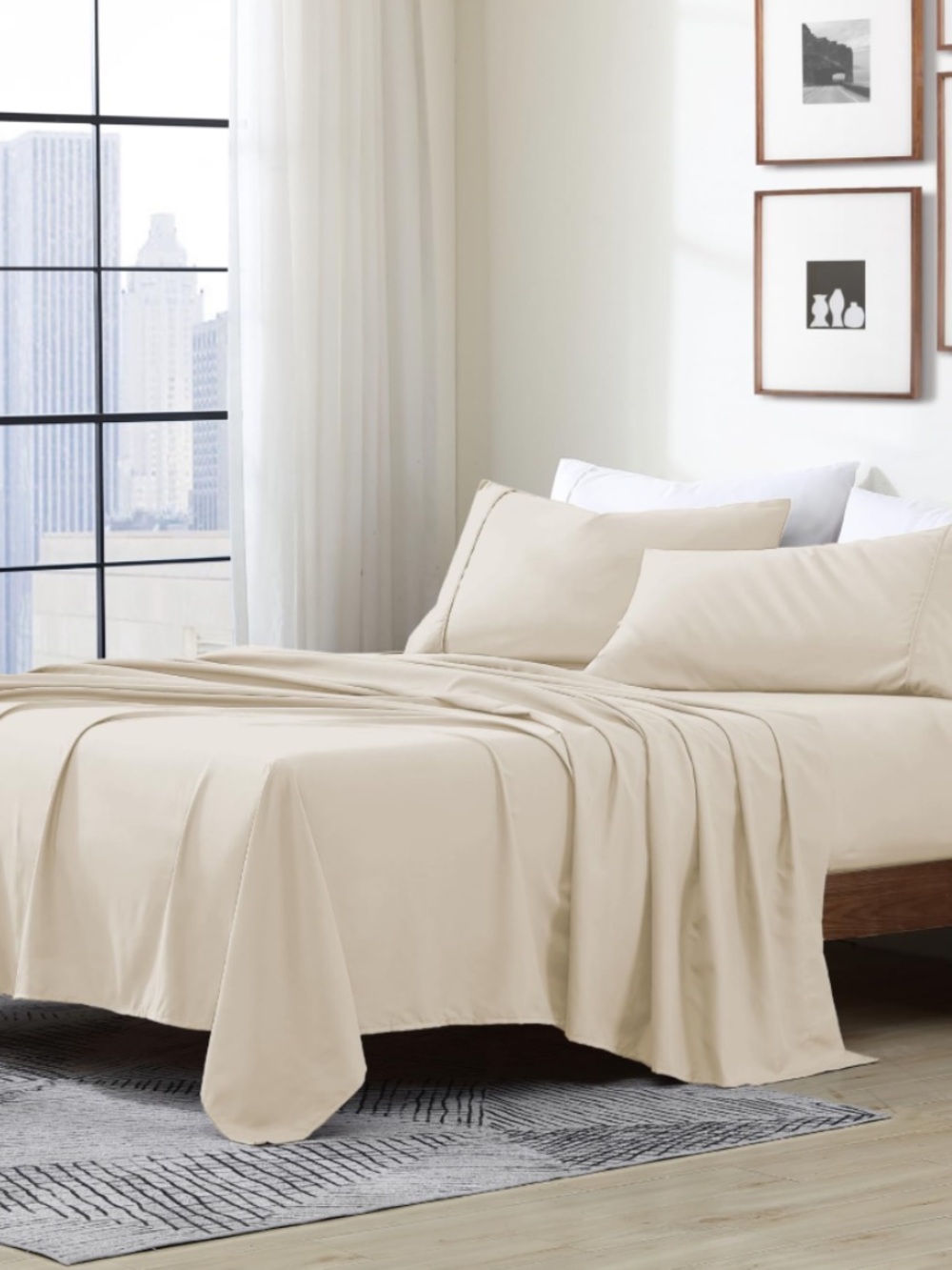 Moon&Linen,100% linen Queen bed set Victorian cottage core set